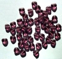 50 8mm Transparent Amethyst Glass Heart Beads